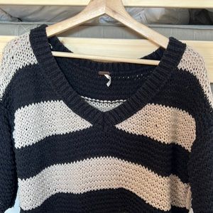 Free people black and beige sweater. Gently worn.